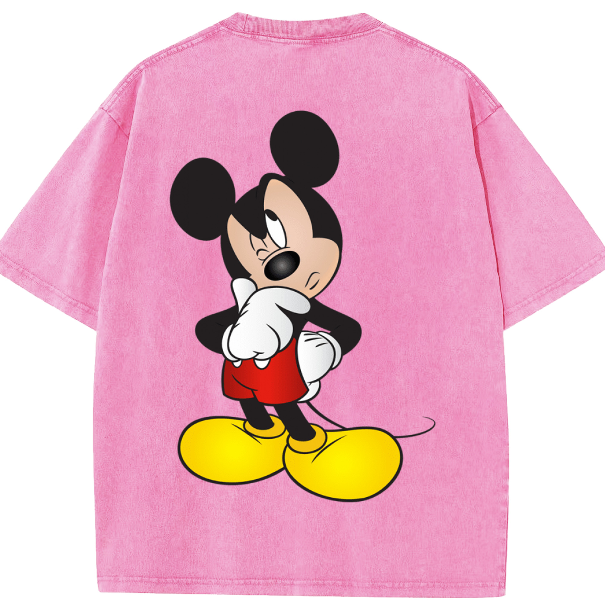 （画像用） ミッキーマウス Mickey Mouse 綿100% ヴィンテージ風 半袖Tシャツ（背面プリント）